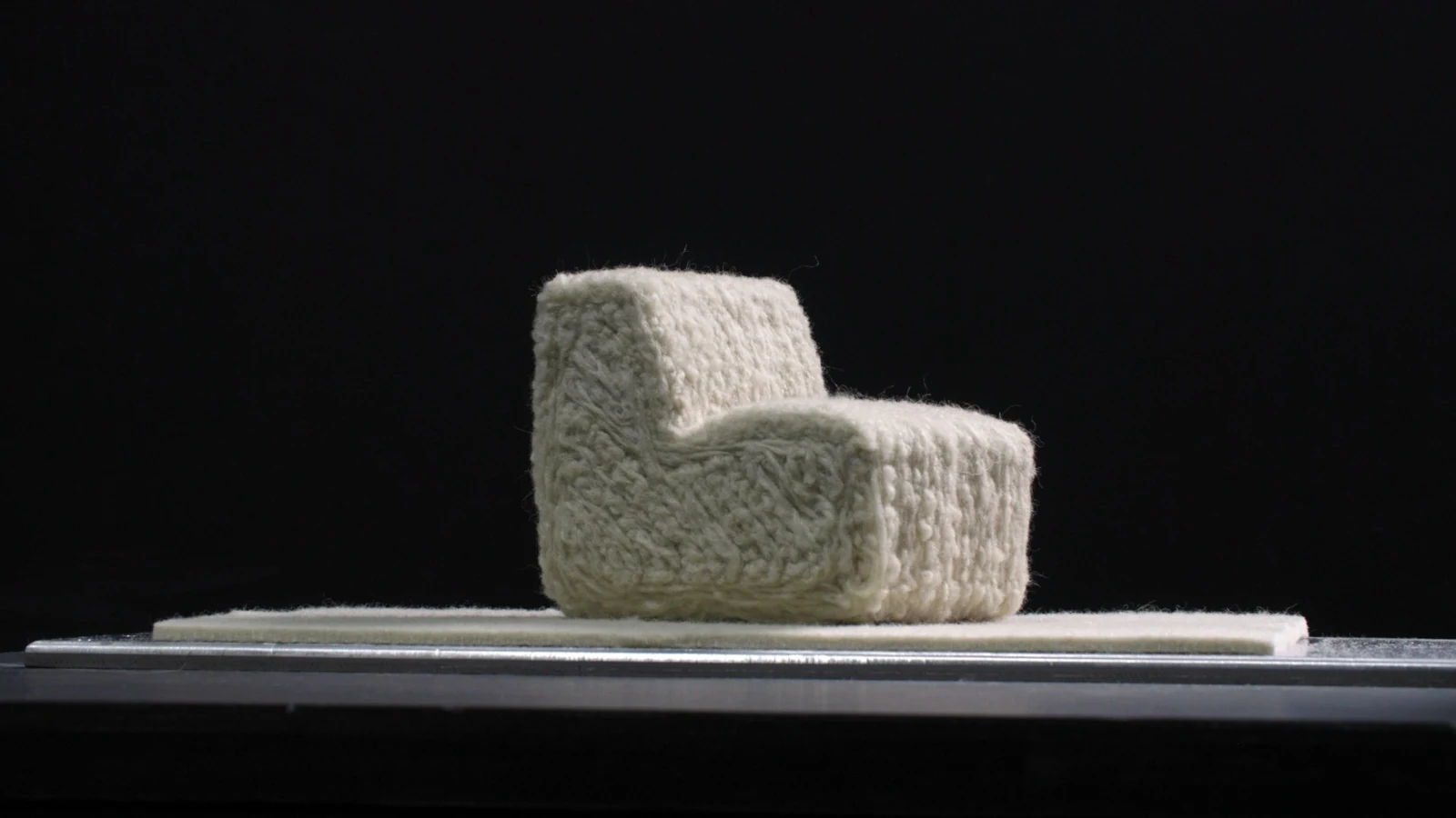 Scale model of Christien Meindertsma’s WOBOT Chair, made especially for the Zuiderzeemuseum.