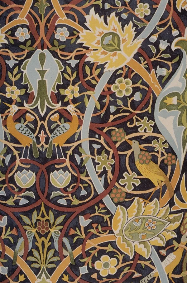 Detail van een ontwerptekening voor het Bullerswood-tapijt, omstreeks 1889.