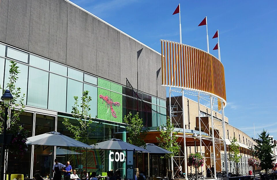 The central entrance to CODA in Apeldoorn. Archive photograph, August 2019; not a view of the 2026 Children’s Book Week celebration.