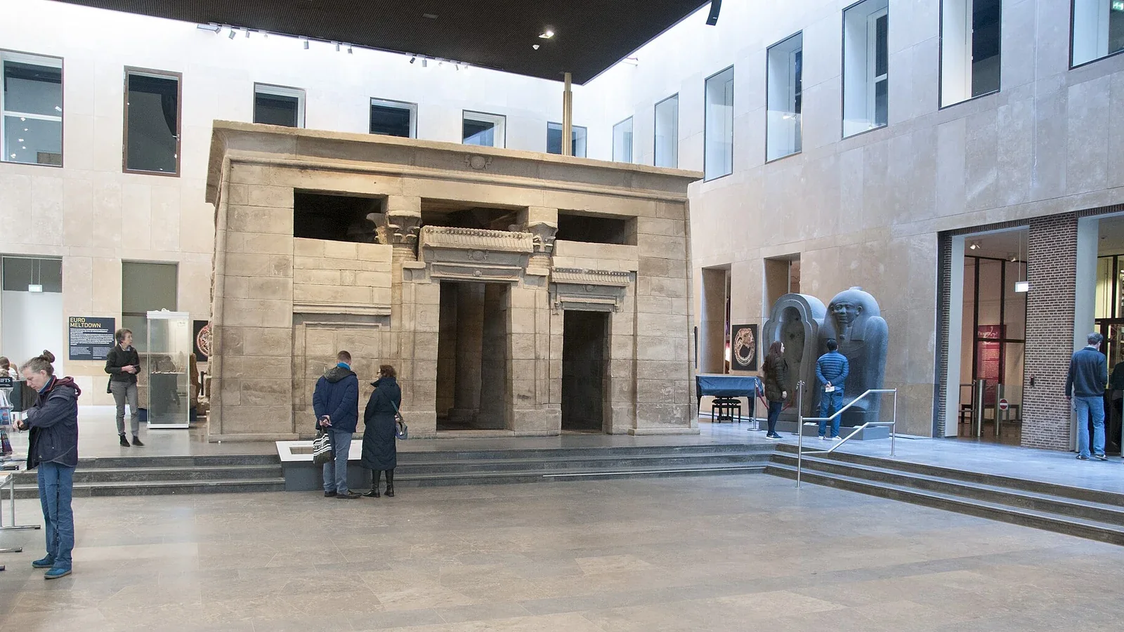 Egyptian temple in the entrance hall of the Rijksmuseum van Oudheden.