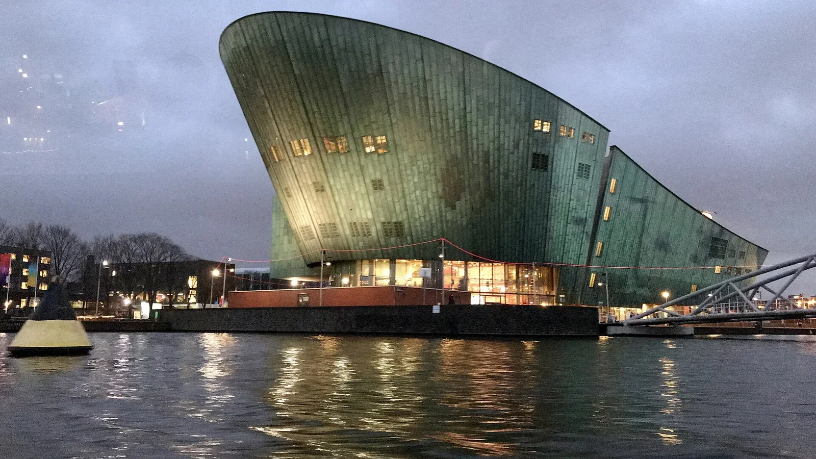 NEMO Science Museum on the water in Amsterdam.
