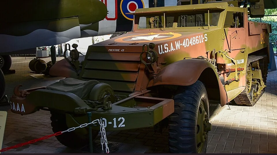 Historic military vehicle at Overloon War Museum
