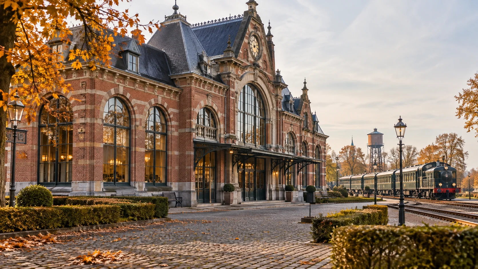 An imagined railway museum in an old station; this is not Maliebaan station.