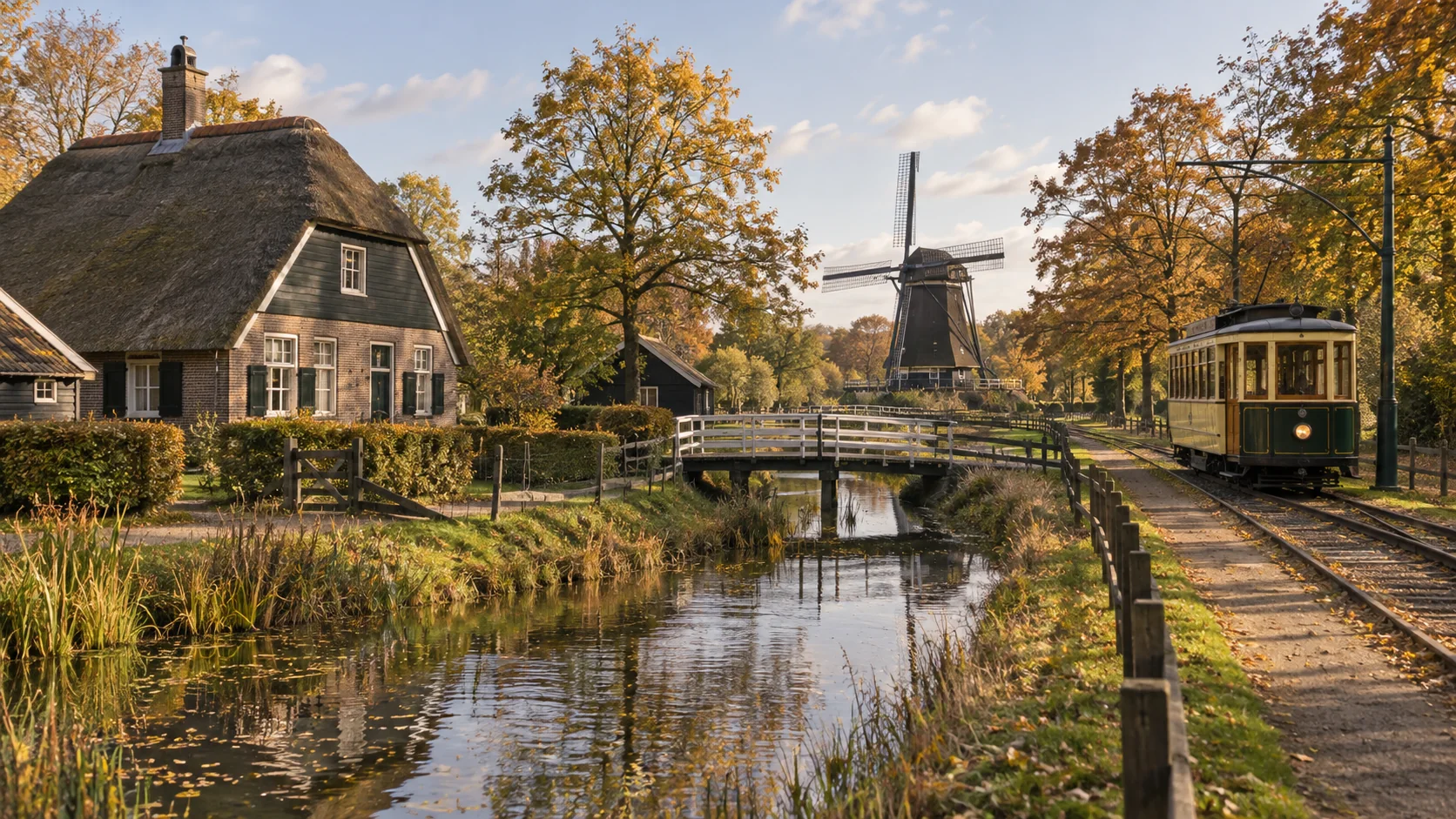 An imagined Dutch open-air museum; this does not depict the museum in Arnhem.