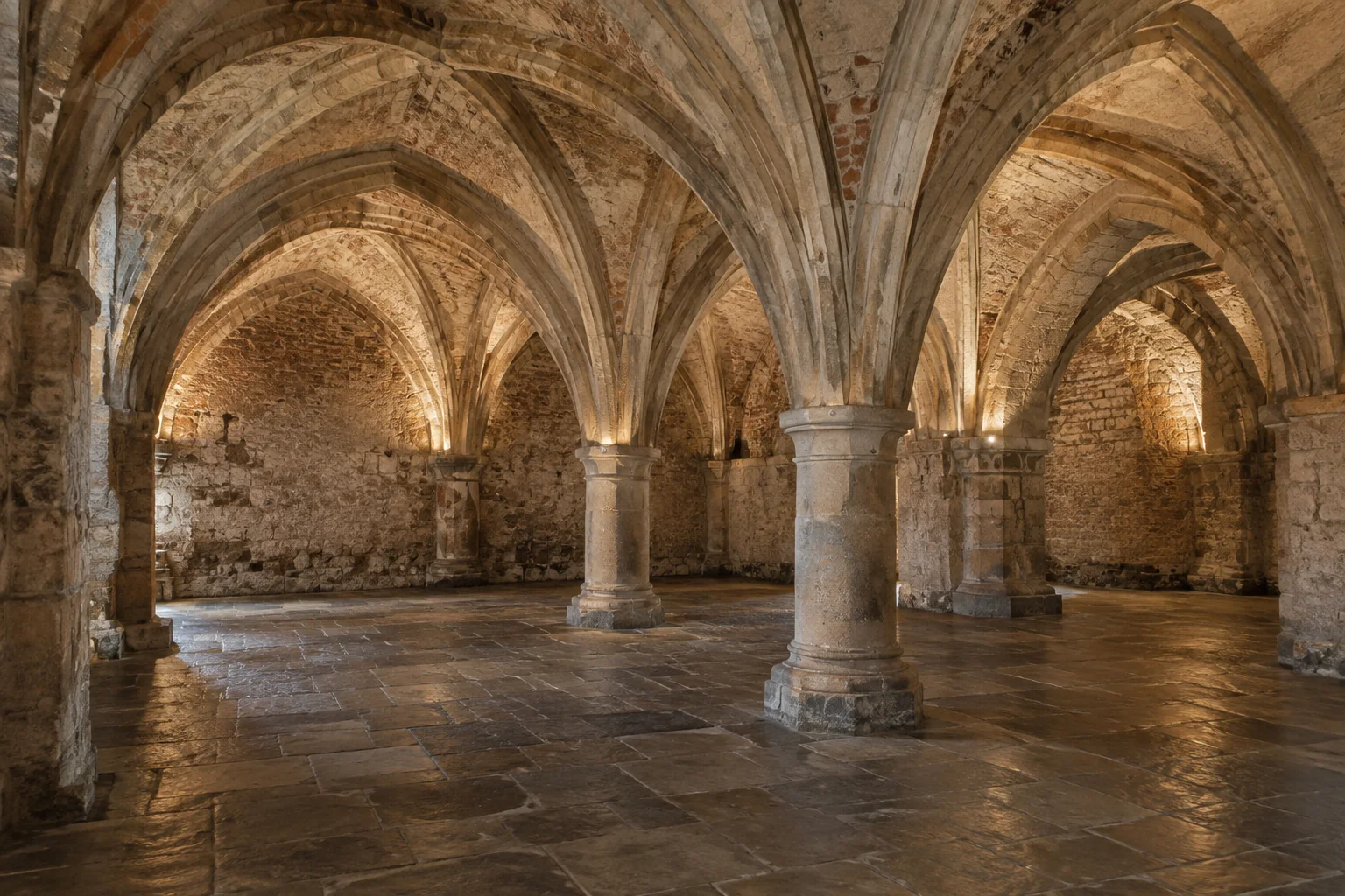 AI image for illustration: An vaulted cellar without genuine museum objects.