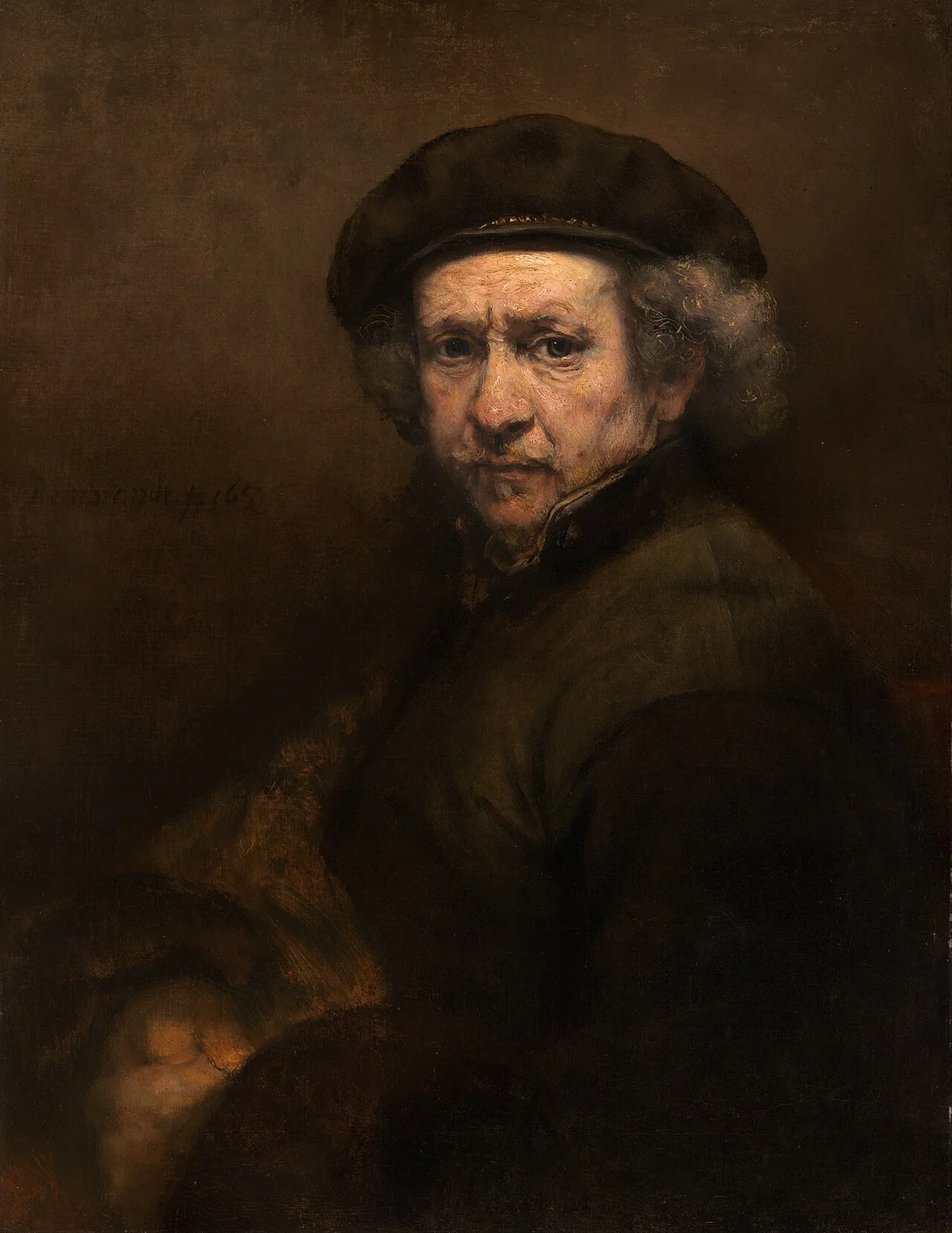 Self-portrait by Rembrandt van Rijn.